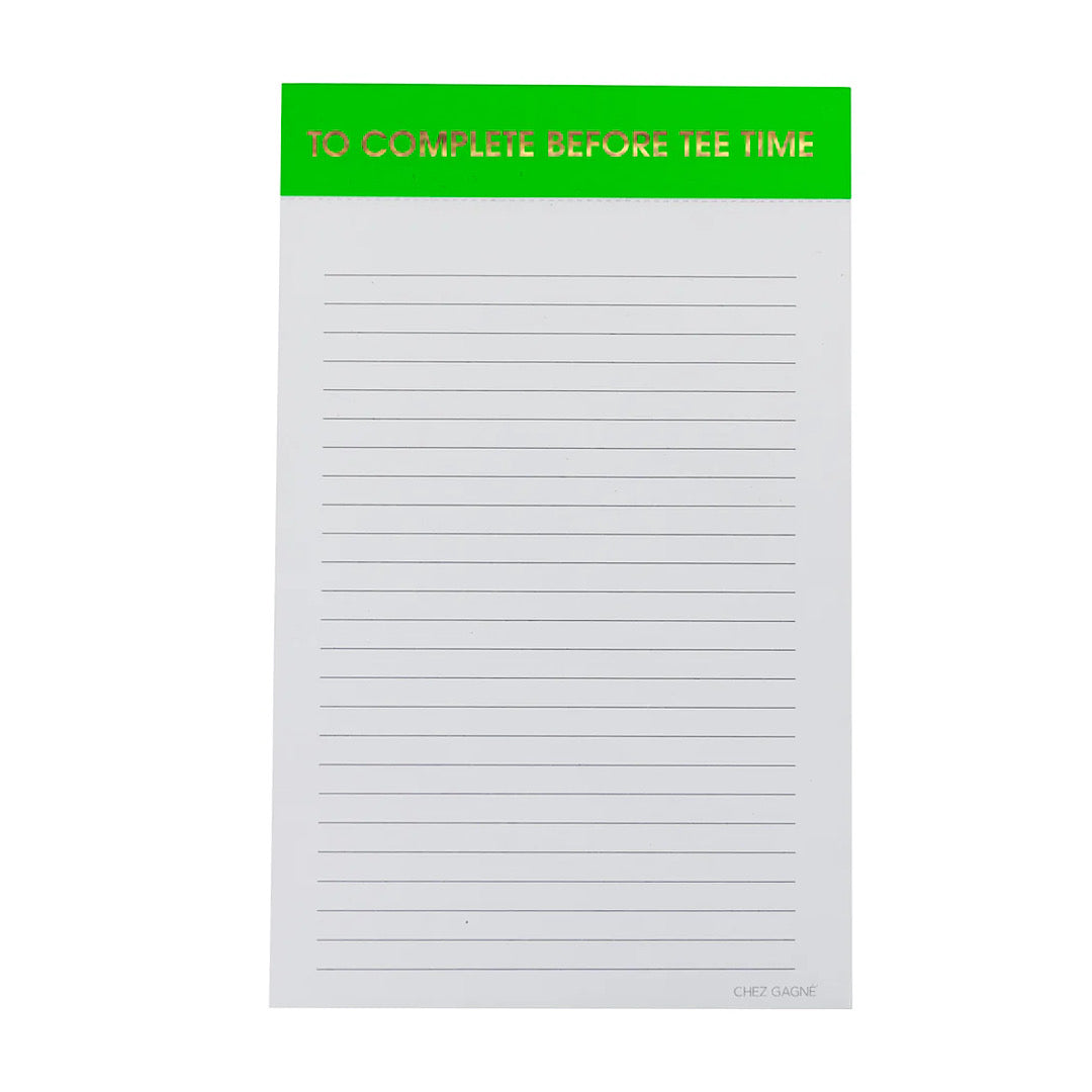 TO COMPLETE BEFORE TEE TIME NOTEPAD