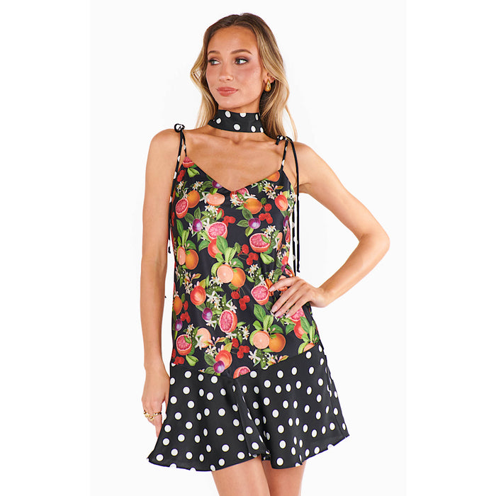 SHOW ME YOUR MUMU UPTOWN TIE DRESS - TROPICAL SANGRIA