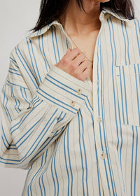 FREE PEOPLE FREDDIE STRIPED SHIRT - IVORY COMBO
