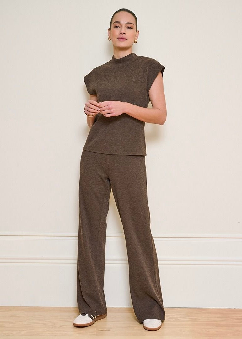 ESQUALO KNIT TROUSERS - CACAO