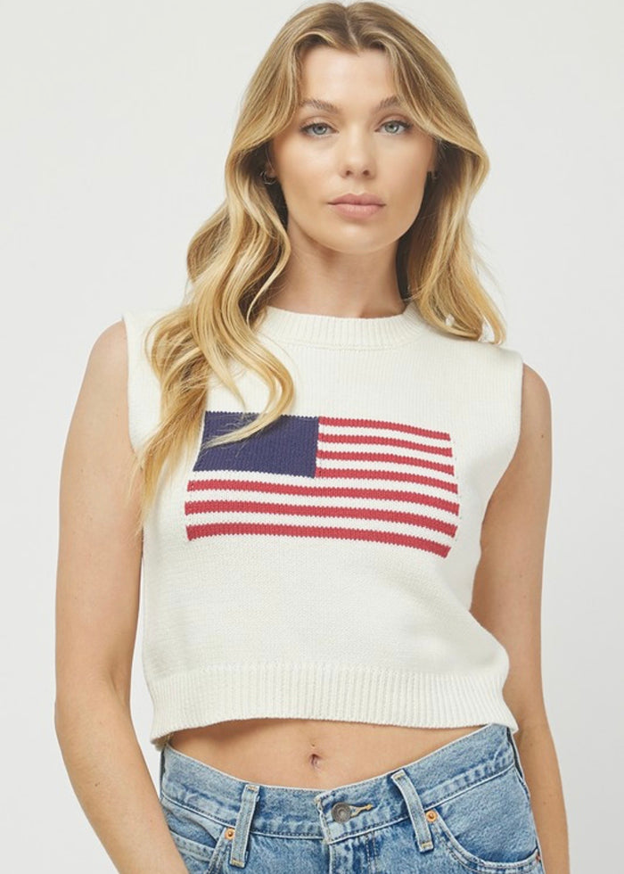 BORN IN THE USA SWEATER TANK