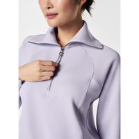 SPANX AIRESSENTIALS HALF ZIP SWEATSHIRT - VIOLET