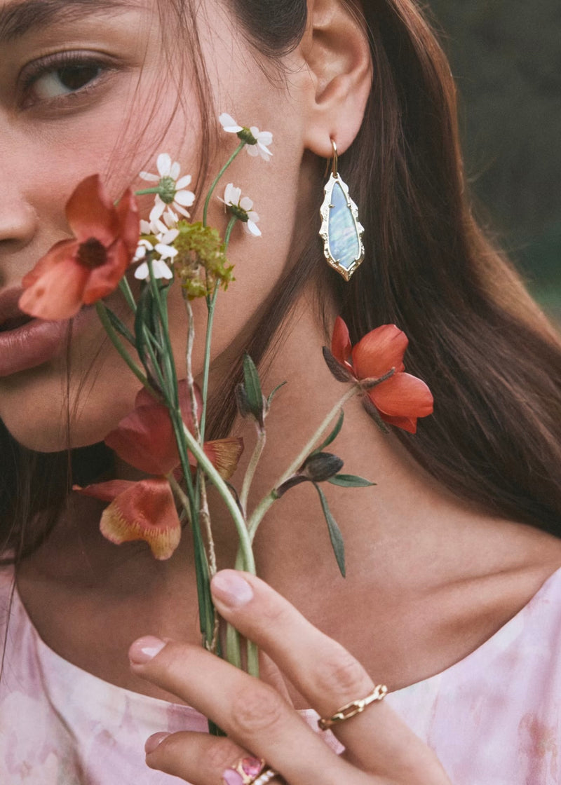 KENDRA SCOTT ADRIANA SCALLOP FRAME DROP EARRINGS