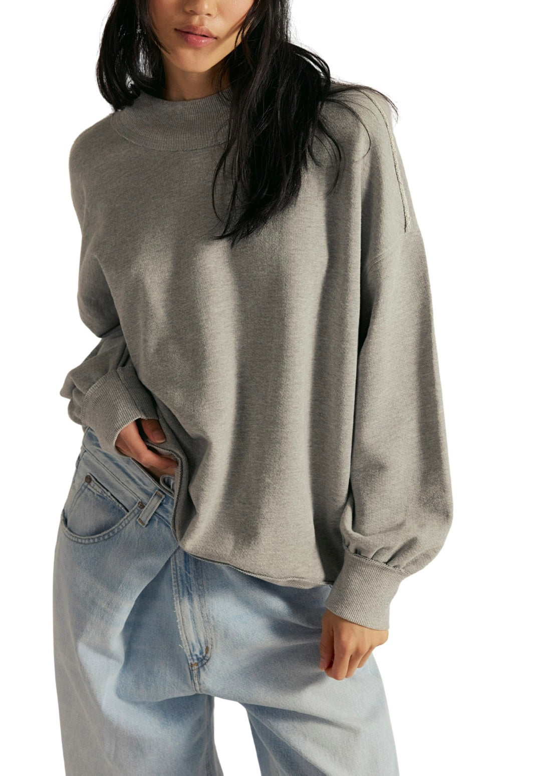 FREE PEOPLE PALM SPRINGS PULLOVER | HEATHER GREY