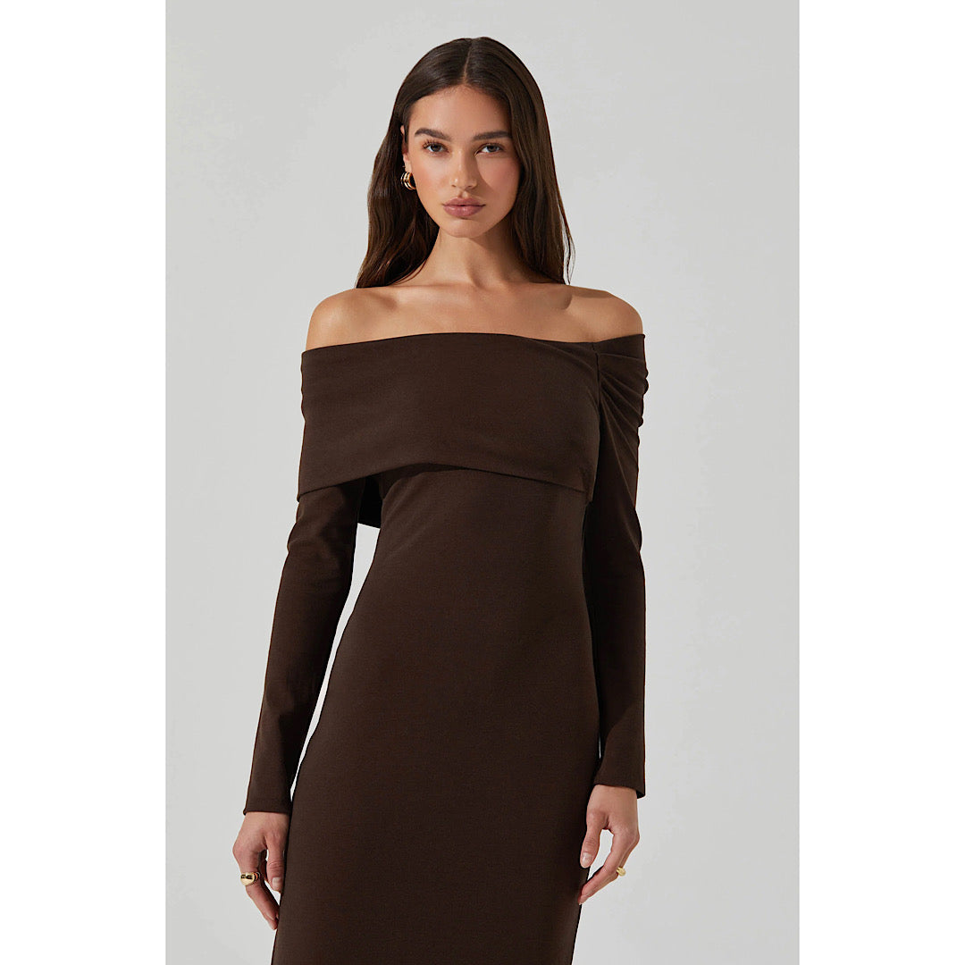 ASTR THE LABEL JADA OFF SHOULDER MIDI DRESS