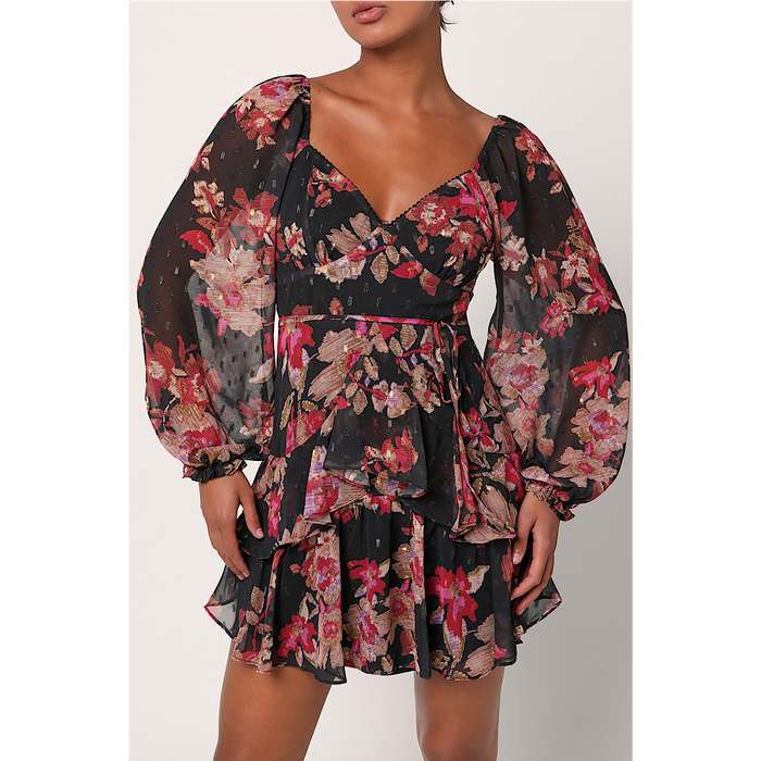 LULUS DRAMATICALLY DREAMY FLORAL MINI DRESS