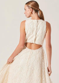 ASTR THE LABEL LILLEMOR 3D TEXTURED MIDI DRESS - CREAM