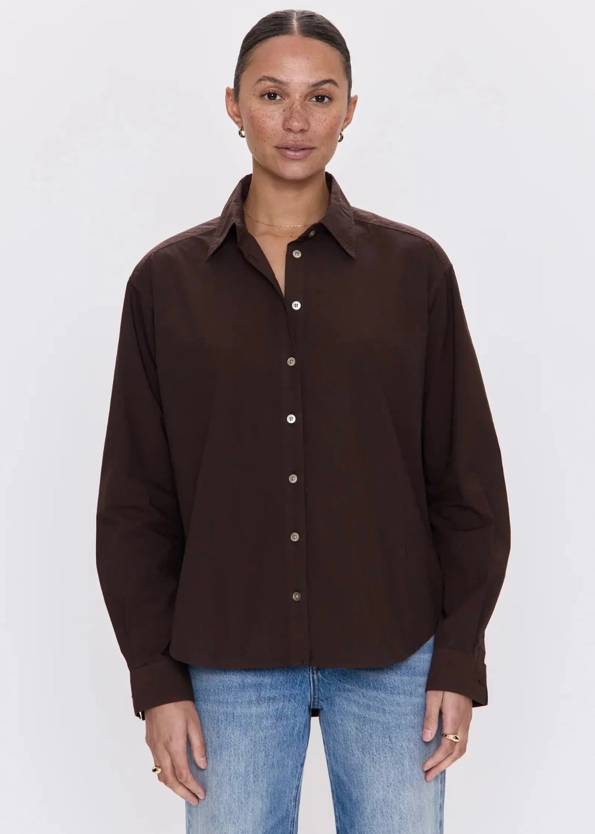 PISTOLA FINLAY OVERSIZED BUTTON UP - MOCHA
