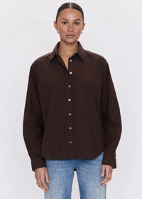 PISTOLA FINLAY OVERSIZED BUTTON UP - MOCHA