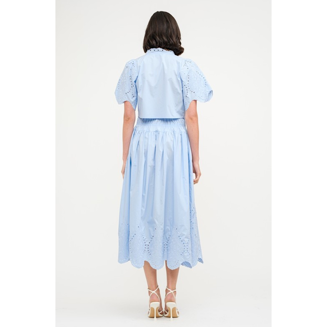 THE MARGOT EYELET MIDI SKIRT