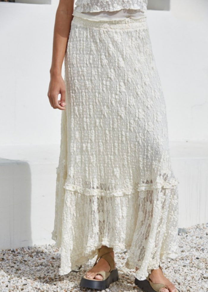 LOVING LIFE LACE MIDI SKIRT