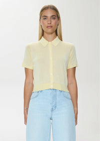 PISTOLA LUCCA SHORT SLEEVE POLO SWEATER - PALE YELLOW