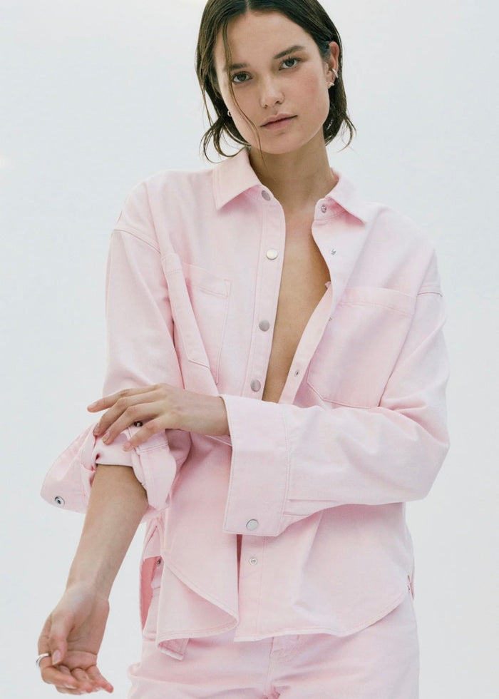 PISTOLA ELIN FLUID DENIM SHACKET - BLUSH