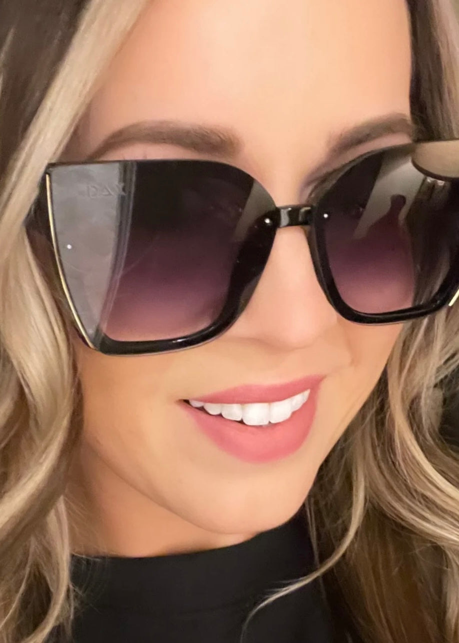 DAX EYEWEAR ATHENA CAT EYE SUNGLASSES - BLACK OMBRÉ
