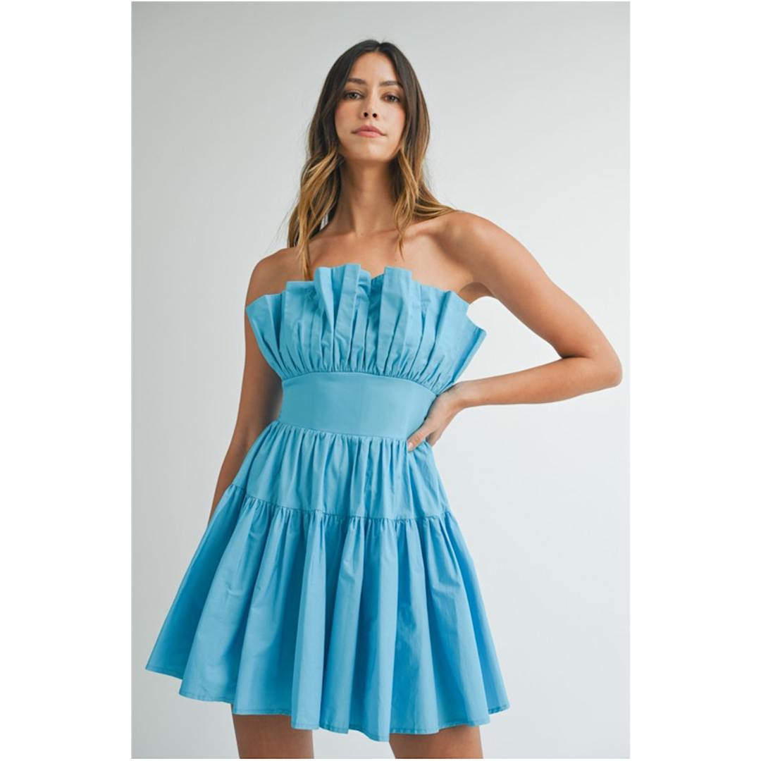 LOOKING FOR LOVE RUFFLE MINI DRESS