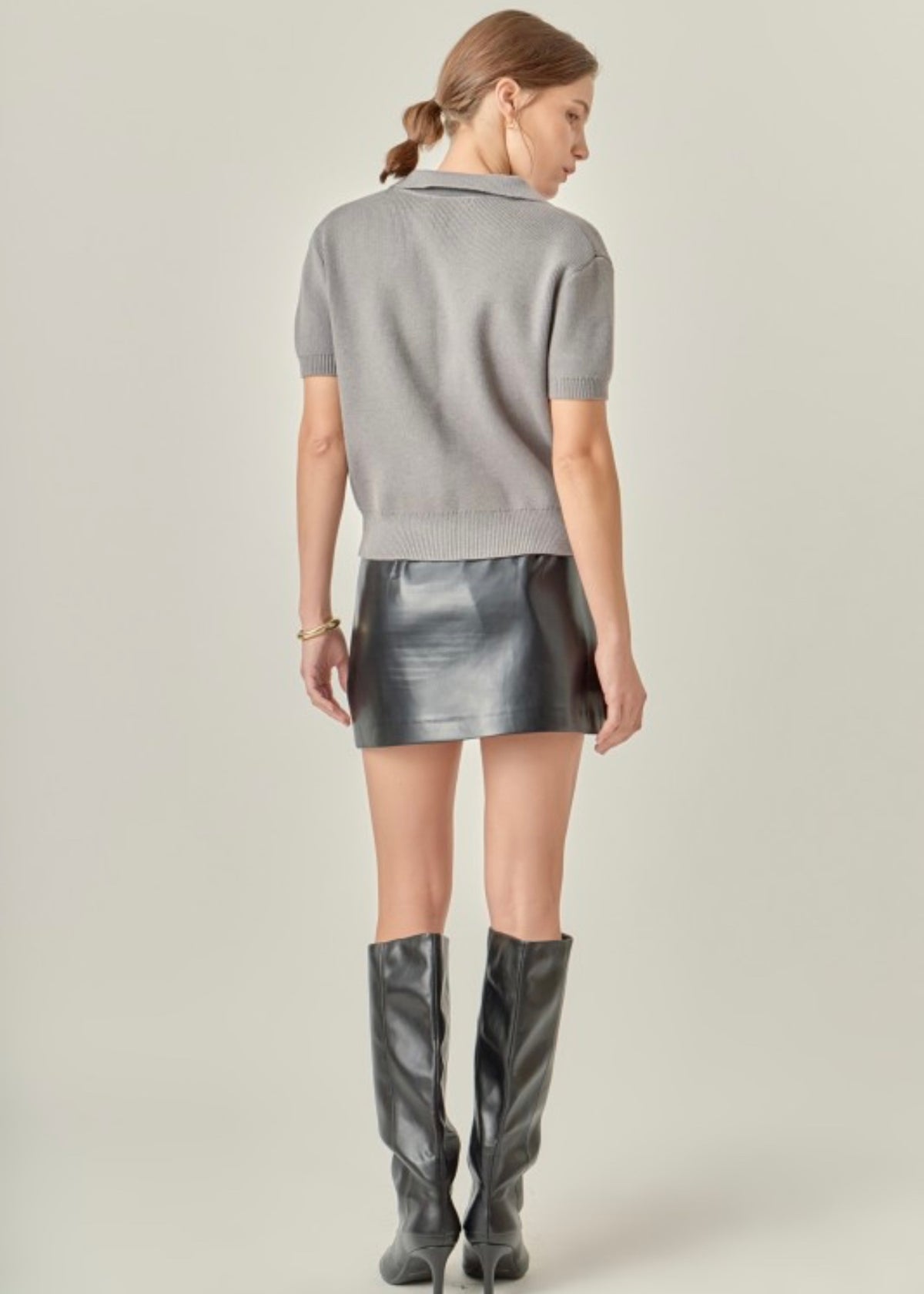 BIGGEST FAN FAUX LEATHER SKIRT