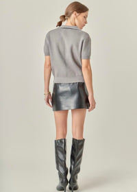 BIGGEST FAN FAUX LEATHER SKIRT
