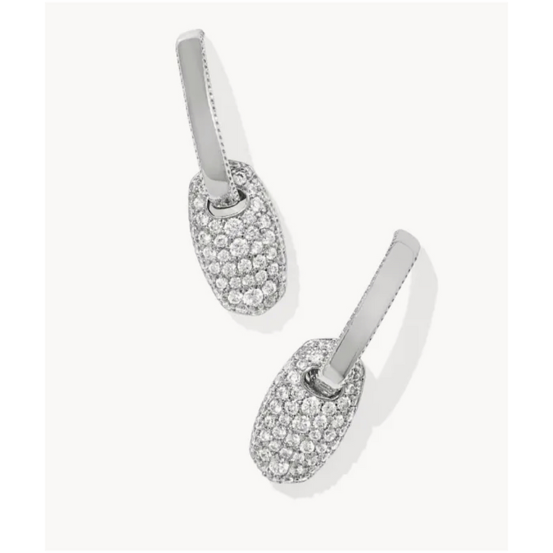 KENDRA SCOTT BAILEY PAVE HUGGIE EARRINGS