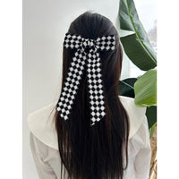 CHECKERED BOW HAIR CLIP