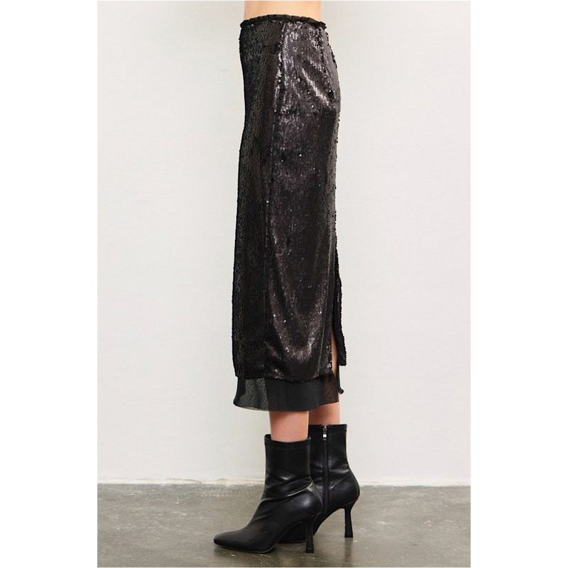 THE MARONY SEQUIN MIDI SKIRT