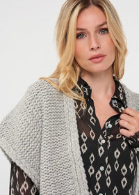 ESQUALO CARDIGAN GILET - LIGHT GREY