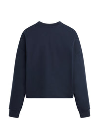 FAVORITE DAUGHTER THE CROPPED COLLEGIATE SWEATSHIRT - NAVY/WHITE