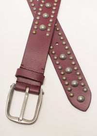 FREE PEOPLE SOLA STUD BELT - RARE PLUM