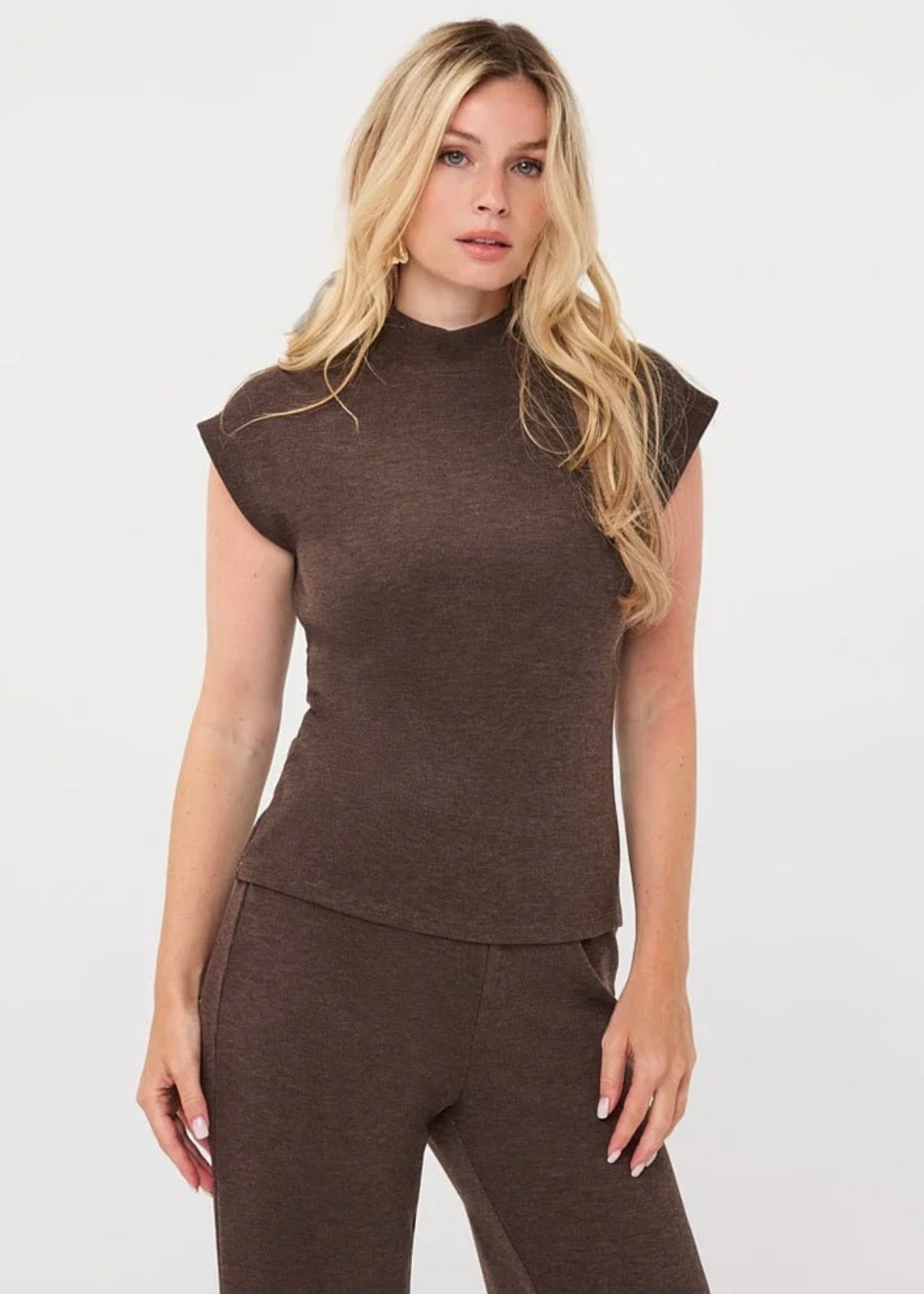 ESQUALO MOCKNECK SWEATER - CACAO