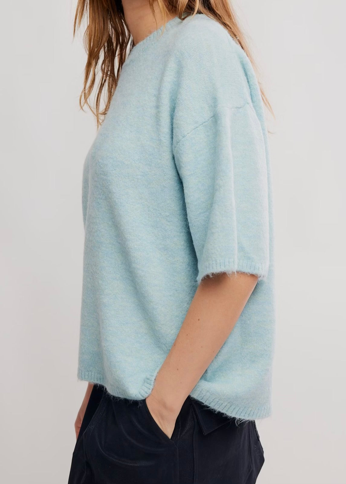 FREE PEOPLE MARGOT SWEATER TEE - ANGEL FALLS MELANGE