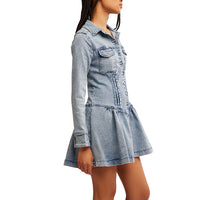 FREE PEOPLE ROADHOUSE MINI DENIM DRESS