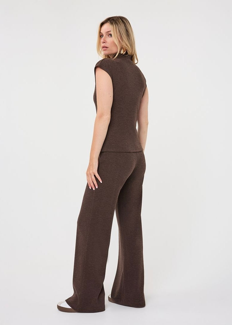 ESQUALO KNIT TROUSERS - CACAO