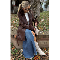 SHOW ME YOUR MUMU PENNY LANE COAT - COCOA FAUX LEATHER