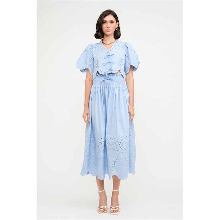 THE MARGOT EYELET MIDI SKIRT