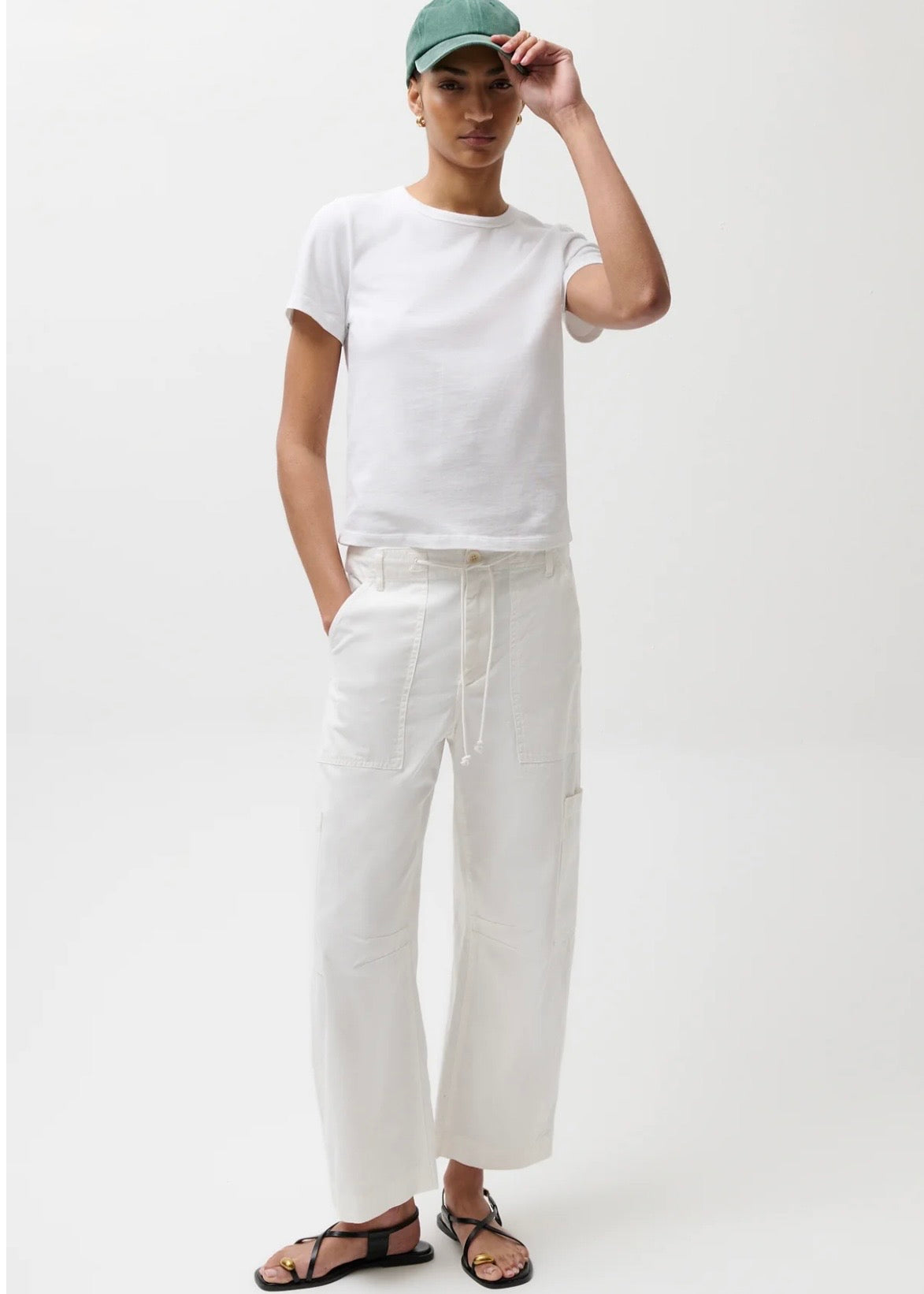 PISTOLA SABRINA CURVED UTILITY PANTS - WHITE