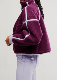 FREE PEOPLE MOVEMENT MOUNTAIN HIGH 1/2 ZIP - BLACK CHERRY COMBO