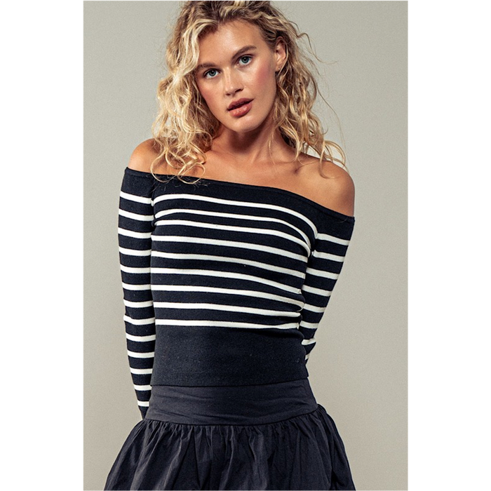 HOW LUCKY ARE WE STRIPED TOP