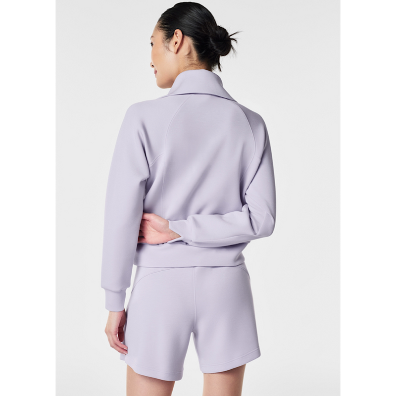 SPANX AIRESSENTIALS HALF ZIP SWEATSHIRT - VIOLET