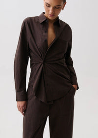 PISTOLA MILA BUTTON DOWN WRAP TOP - HOT TODDY