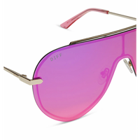 DIFF IMANI - GOLD PINK RUSH MIRROR SUNGLASSES