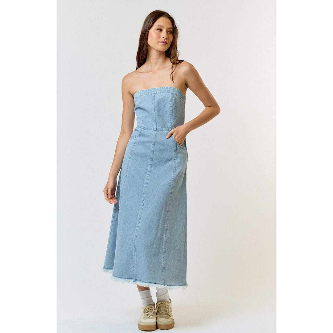 THE DONNA DENIM MIDI DRESS