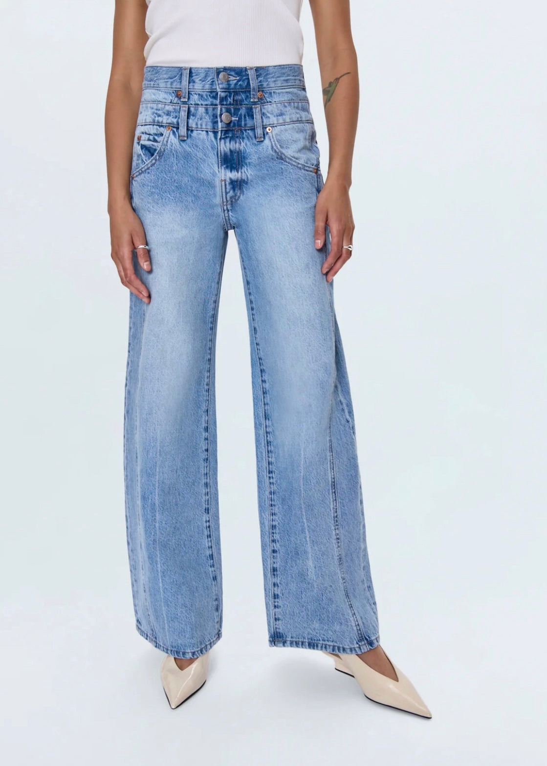 PISTOLA CALEB HIGH RISE STACKED WAIST JEAN - ERA