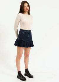 DAZE DENIM SMOOCH SKIRT IN MOONLIGHT RINSE