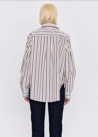 PISTOLA FINLAY OVERSIZED BUTTON DOWN - CLARET STRIPE