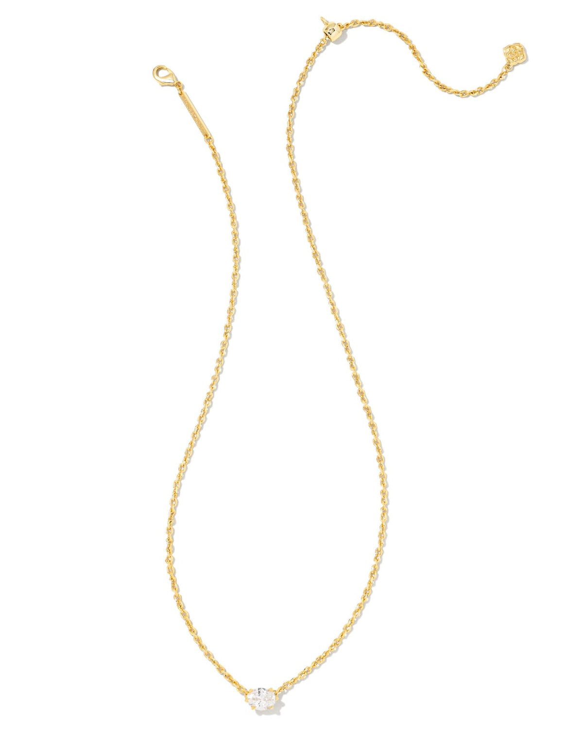 KENDRA SCOTT CAILIN PENDENT NECKLACE IN GOLD WHITE CZ