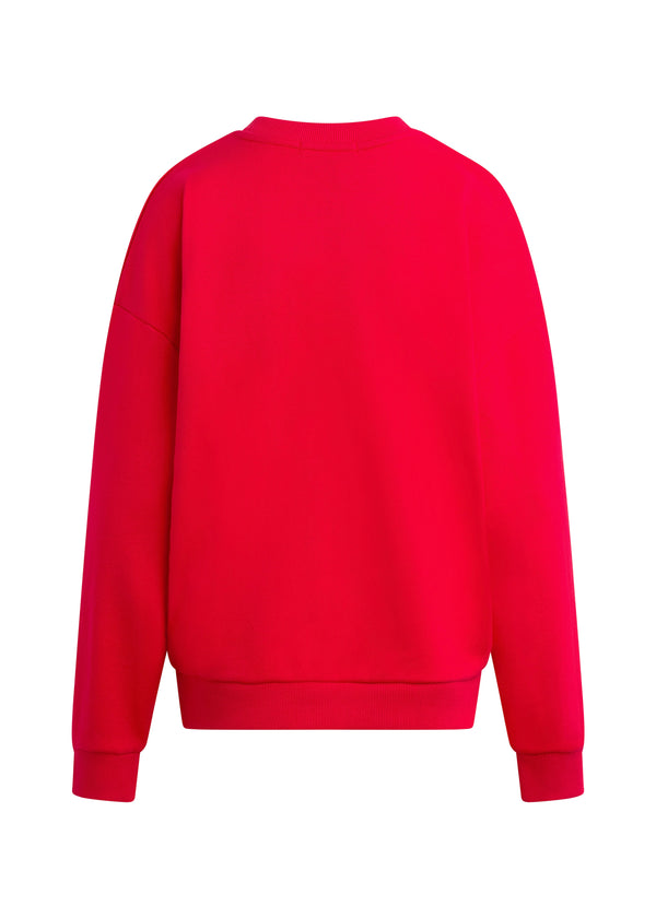 FAVORITE DAUGHTER THE COLLEGIATE SWEATSHIRT - HAUTE ROUGE W/ WHITE