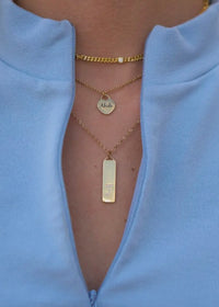 GOLD INITIAL BAR PENDANT NECKLACE