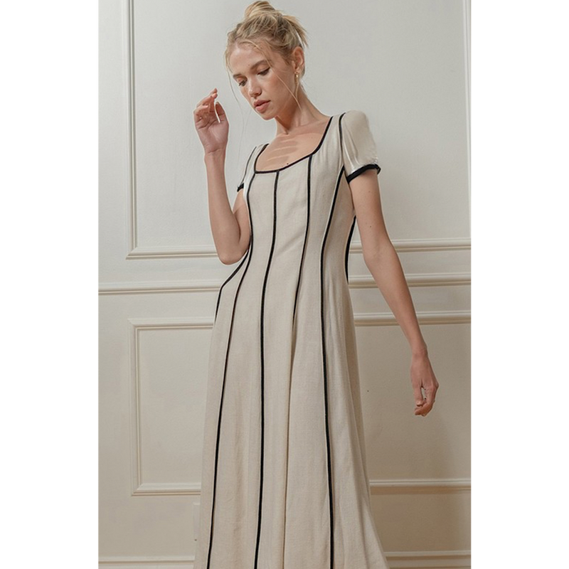 NEW FRIENDS LINEN MIDI DRESS