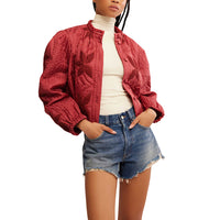 FREE PEOPLE QUINN QUILTED JACKET - MARSALA