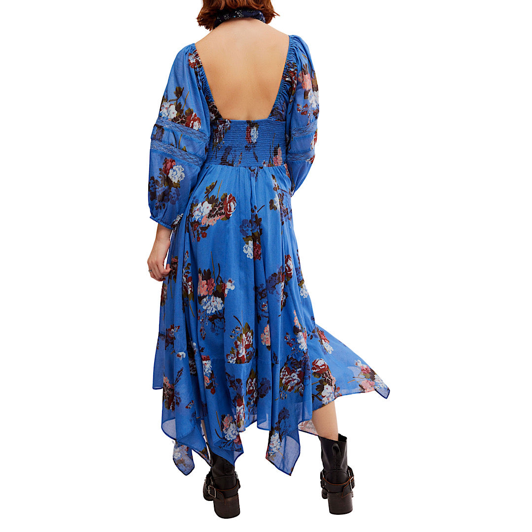 FREE PEOPLE MORNING GLORY MAXI  - DUTCH BLUE COMBO