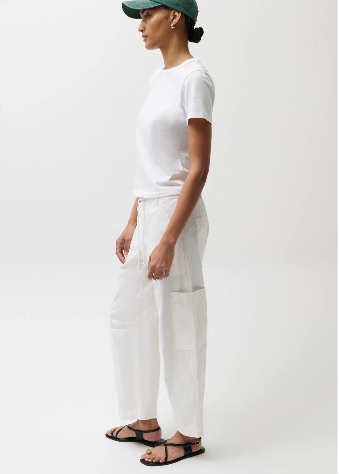 PISTOLA SABRINA CURVED UTILITY PANTS - WHITE